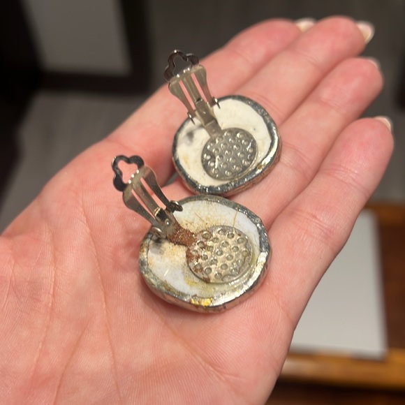 Vintage mix lot of jewelry Chinese cloisonne enamel ceramic blue white cinnabar - Picture 12 of 16